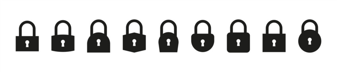 Lock Icons. Vector lock icons on transparent background. Lock Unlock. Vector 10 eps.