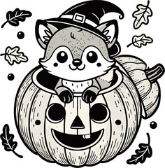 Das Halloween-Fuchs-Motiv bringt Freude und einen Hauch von Magie in die Gruselzeit! Ein verspieltes Design, das die perfekte Mischung aus Herbst, Halloween und Niedlichkeit verk&ouml;rpert.Fuchs Spa&szlig;