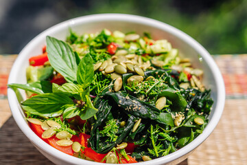 Energy of fresh raw vegetable healthy food, summer sunny mood