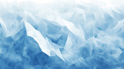 Obraz premium Snow peak abstract, white and icy blue geometric shapes, evoking winter mountain scenery. Tundra Landscape. Illustration