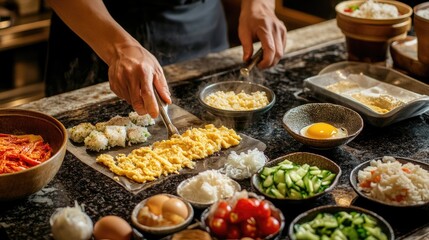 Preparing Fresh Ingredients for Delicious Asian Cuisine