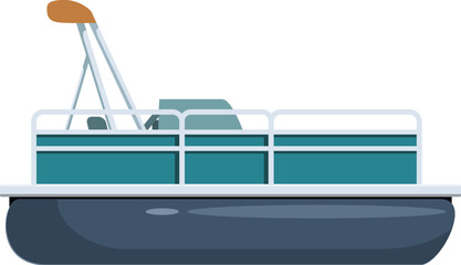 Modern pontoon boat waiting for passengers on the lake, leisure activity and outdoor recreation concept © nsit0108