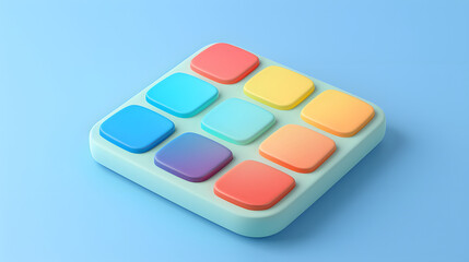 Color Palette Icon Web Design 3D