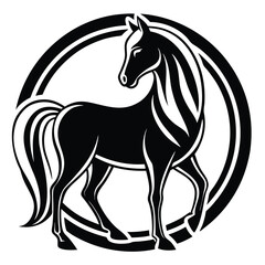 horse  logo icon vector design