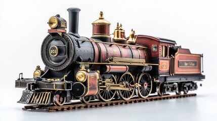Fototapeta premium A detailed model of a vintage steam locomotive showcasing intricate design and craftsmanship.