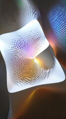 Abstract digital art, colorful light patterns, geometric shapes, modern design, creative background, art concept