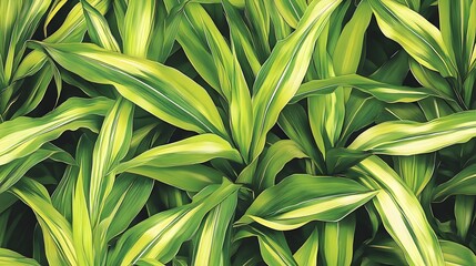  a dense cluster of green leaves. The leaves are long and narrow with pointed tips, and they have a mix of light and dark green colors.