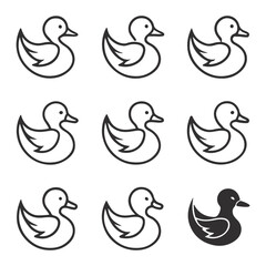 Obraz premium Goose line art illustration set ideas