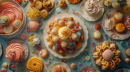 A Table Filled with Pastel Delights