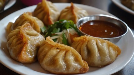 Delicious Steamed Dumplings with Spicy Sauce