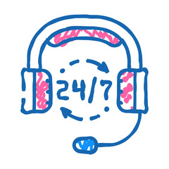 communication all time doodle icon sketch vector. communication all time sign. isolated symbol illustration