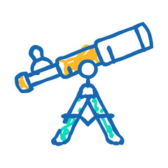 modern telescope doodle icon sketch vector. modern telescope sign. isolated symbol illustration
