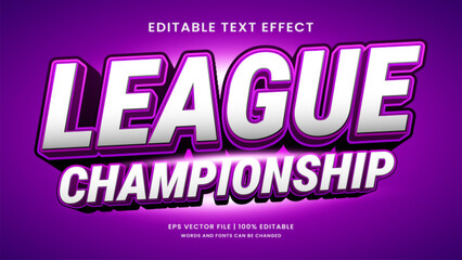 League championship 3d editable text effect sport template