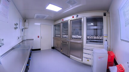 Obraz premium A detailed image of a laboratory setup with ethically monitored laboratory animals, emphasizing humane treatment. The environment is bright and clean