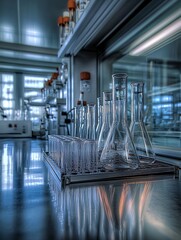 A detailed image of a laboratory setup with ethically monitored laboratory animals, emphasizing humane treatment. The environment is bright and clean