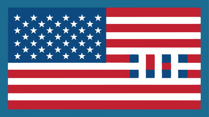 Naklejka premium american flag on a map