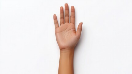 Close up of a hand with palm facing the camera