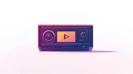 Fototapeta premium Retro styled device with a play button on its screen