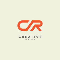 Abstract CR RC Letter Modern Monogram Style Logo Design. Initial vector template.