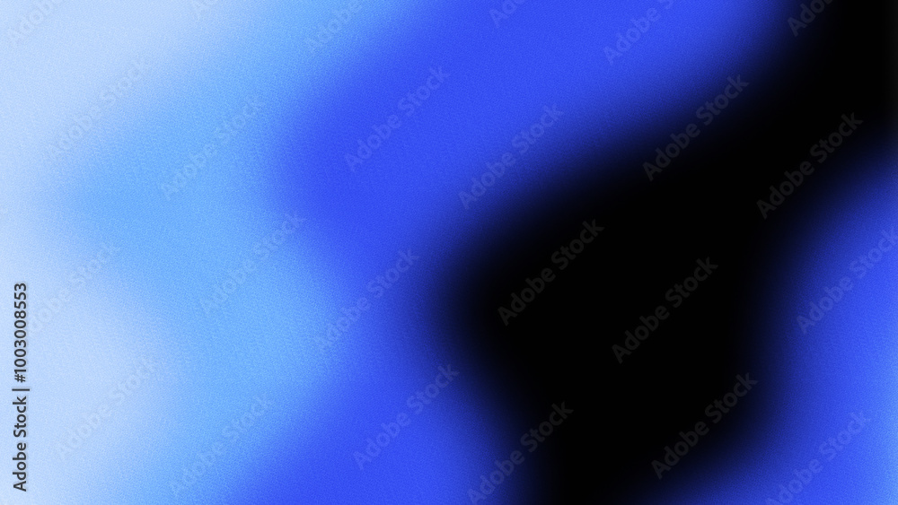 Wall mural blurred gradient blue abstract background with grainy noise texture