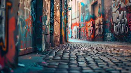 Fototapeta premium urban alley street wall painting design