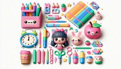 Obraz premium set of school supplies icons