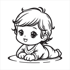 Cute Baby Vector Art Illustration