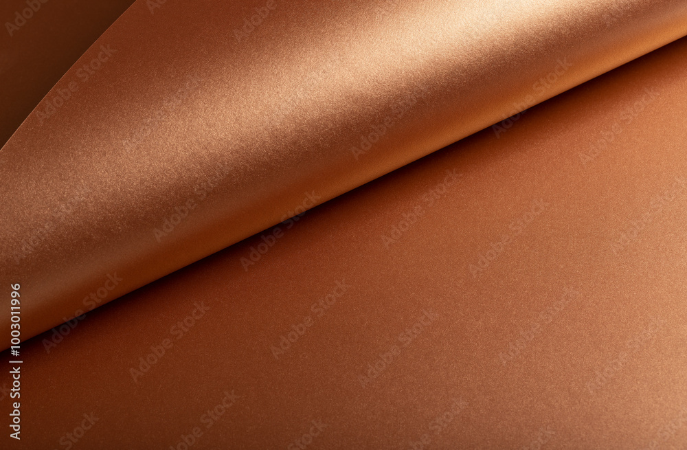 Leinwandbilder copper metallic texture with glossy folds and reflective sheen. smooth designer paper featuring an a