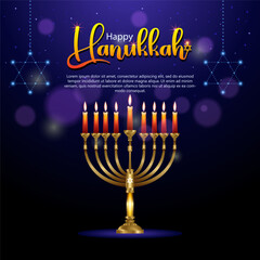  Happy Hanukkah background with candles