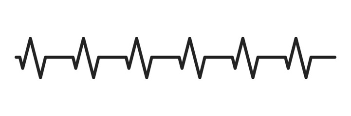 Cardiogram heartbeat template for cardiology black isolated illustration. Vector icons in flat style