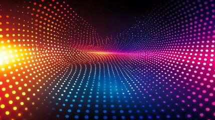 Fototapeta premium Neon dots pulse in a futuristic design, glowing with technological allure.