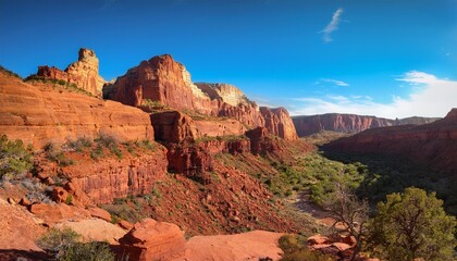 colorful red rocks of a gorge in arizona