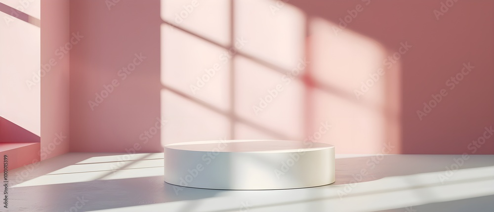 Aufkleber minimalist display platform with soft light shadows