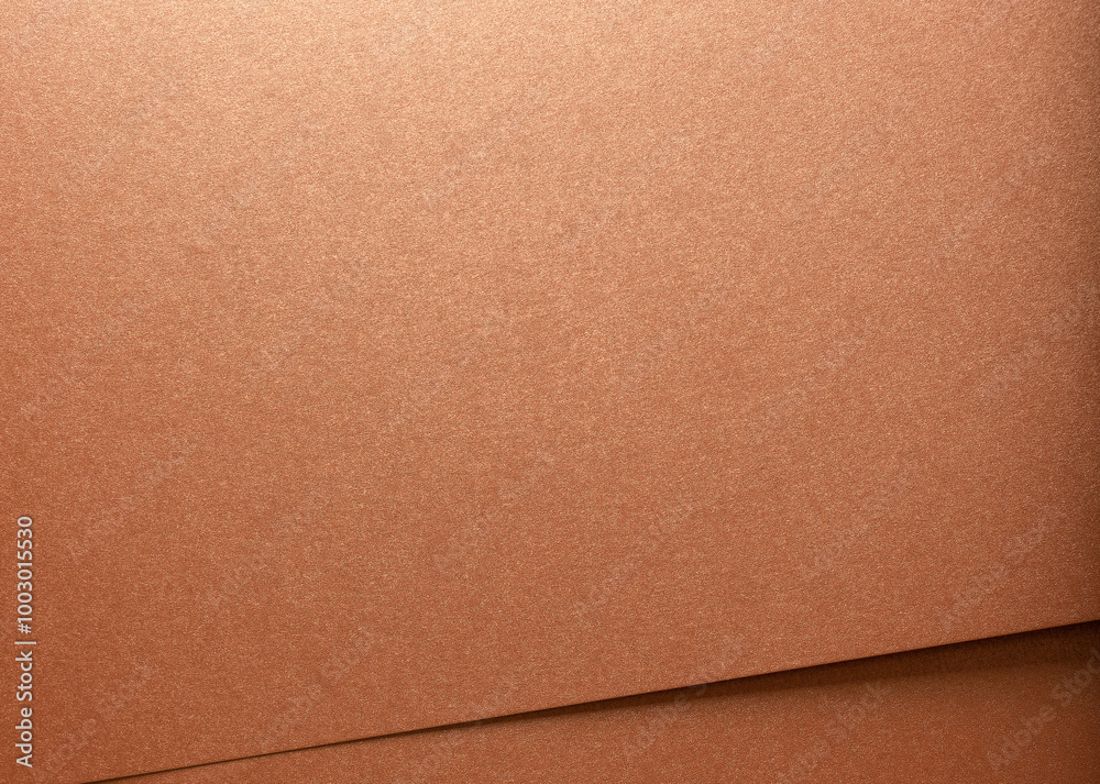 Fototapete Copper texture with folded material creating an abstract pattern. Decorative designer paper in brown metallic tones with a subtle and elegant surface. Minimalist layout with soft