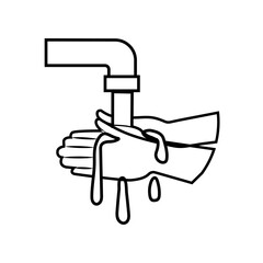 hand wash tap water icon vector eps
