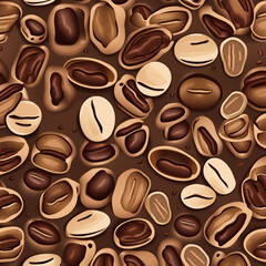 Obraz premium coffee bean illustration pattern background