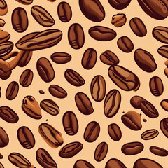 Obraz premium coffee bean illustration pattern background