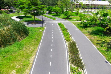 City center parks and garden paths on clear days