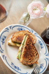 food, plate, meal, bread, dish, delicious, snack, cheese, meat, tasty, closeup, gourmet, lunch, cuisine, sandwich, lunch, cafe 