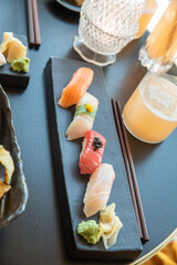 delicious, meal, gourmet, fresh, tasty, restaurant, dinner, seafood, fish, nigiri, tuna, salmon, cocktail, sushi bar, caviar, raw fish, raw, raw bar, sushi, sashimi 