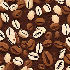 Obraz premium coffee bean illustration pattern background