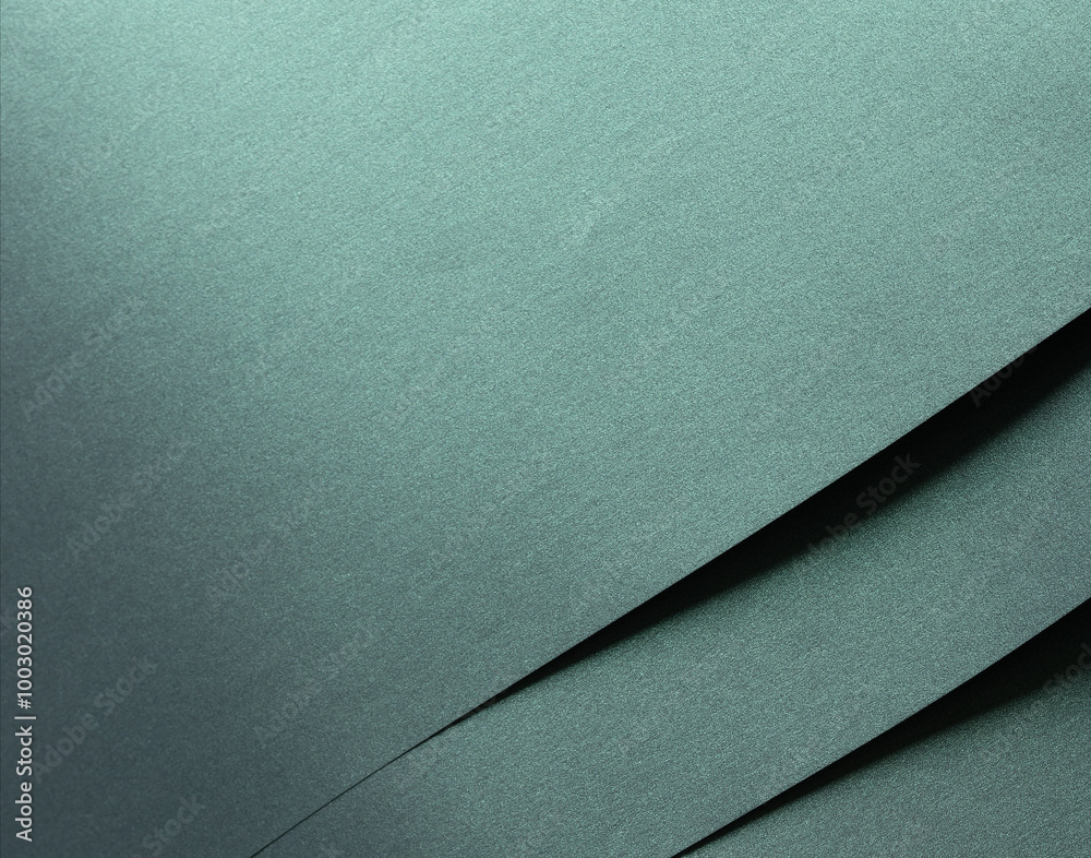 Poster Paper with a rich texture and a minimalist, monochrome background featuring a luxurious gradient of teal, turquoise, aqua, and mint. The layered folds and geometric lines create an