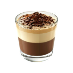 coffee mousse in a glass isolated on transparent background remove png, clipping path