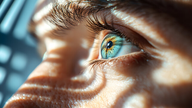 Show a person experiencing a breakthrough in a psychedelic