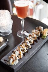 sushi, meal, food, sushi bar, cocktail bar, Japanese, Japanese food, rice, restaurant, fresh, salmon, cuisine, appetizer, dinner, tuna