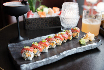 sushi, meal, food, sushi bar, cocktail bar, Japanese, Japanese food, rice, restaurant, fresh, salmon, cuisine, appetizer, dinner, tuna