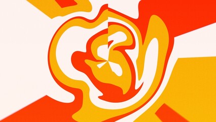 Orange yellow abstract circle swirl line background