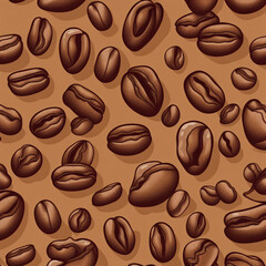 coffee bean illustration pattern background