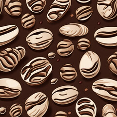 Obraz premium coffee bean illustration pattern background