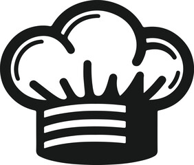chef hat logo icon silhouette design vector art illustration